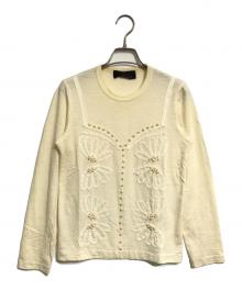 tricot COMME des GARCONS（トリココムデギャルソン）の古着「パール装飾ニット」｜アイボリー