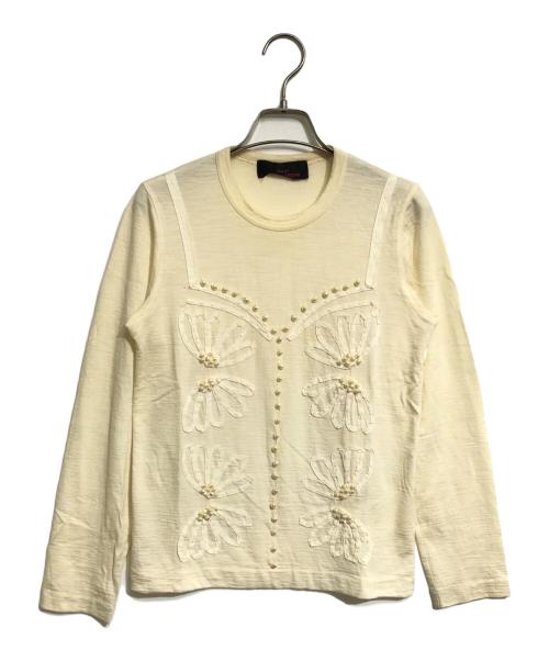 tricot COMME des GARCONS（トリココムデギャルソン）tricot COMME des GARCONS (トリココムデギャルソン) パール装飾ニット アイボリー サイズ:Sの古着・服飾アイテム