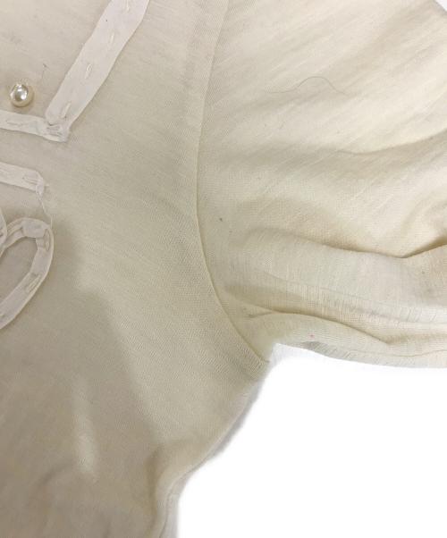 tricot COMME des GARCONS（トリココムデギャルソン）tricot COMME des GARCONS (トリココムデギャルソン) パール装飾ニット アイボリー サイズ:Sの古着・服飾アイテム