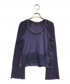 tricot COMME des GARCONSトリココムデギャルソン）の古着「装飾パッチワークニット」｜パープル