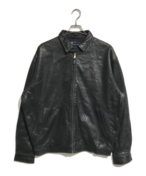 POLO RALPH LAUREN（ポロ・ラルフローレン）POLO RALPH LAUREN (ポロ・ラルフローレン) レザースイングトップ ブラック サイズ:Lの古着・服飾アイテム