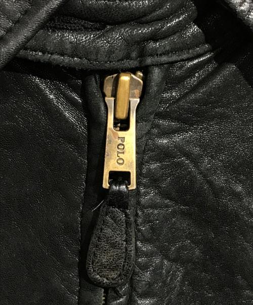 POLO RALPH LAUREN（ポロ・ラルフローレン）POLO RALPH LAUREN (ポロ・ラルフローレン) レザースイングトップ ブラック サイズ:Lの古着・服飾アイテム