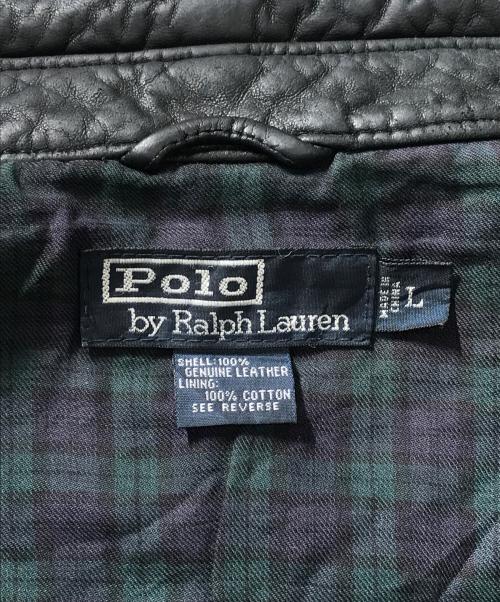 POLO RALPH LAUREN（ポロ・ラルフローレン）POLO RALPH LAUREN (ポロ・ラルフローレン) レザースイングトップ ブラック サイズ:Lの古着・服飾アイテム