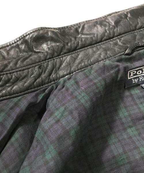 POLO RALPH LAUREN（ポロ・ラルフローレン）POLO RALPH LAUREN (ポロ・ラルフローレン) レザースイングトップ ブラック サイズ:Lの古着・服飾アイテム