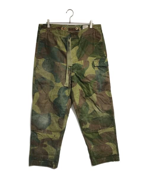 VINTAGE MILITARY（ヴィンテージ ミリタリー）VINTAGE MILITARY (ヴィンテージ ミリタリー) Belgian Army(ベルギー軍) 50’s ブラッシュストロークカモパンツ グリーン サイズ:5の古着・服飾アイテム