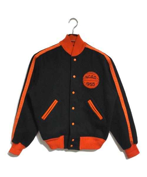 Wilson（ウィルソン）Wilson (ウィルソン) ウールスタジアムジャケット ブラック×オレンジ サイズ:40の古着・服飾アイテム