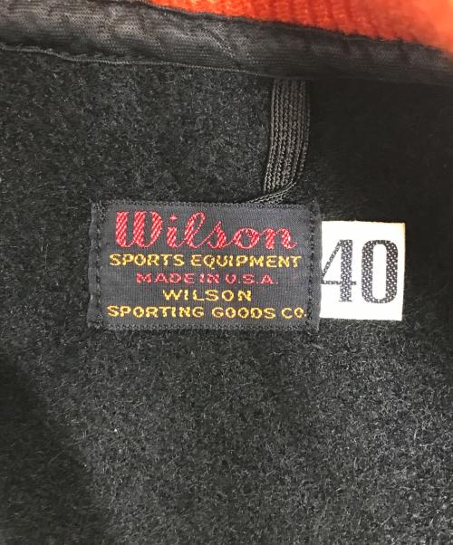 Wilson（ウィルソン）Wilson (ウィルソン) ウールスタジアムジャケット ブラック×オレンジ サイズ:40の古着・服飾アイテム