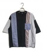 COMME des GARCONS HOMMEコムデギャルソン オム）の古着「パッチワークポケットTシャツ」｜ブラック