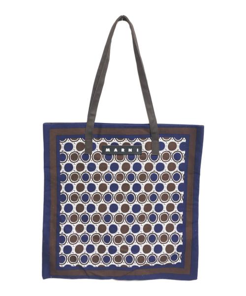 MARNI（マルニ）MARNI (マルニ) バンダナトートバッグ ネイビーの古着・服飾アイテム