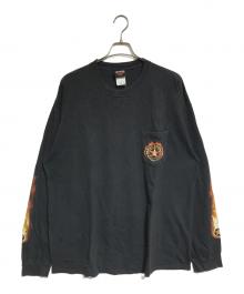 モーターサイクルロングスリーブTシャツ（モーターサイクルロングスリーブTシャツ）の古着「00s HARLEY-DAVIDSON(ハーレーダビッドソン) モーターサイクルロングスリーブTシャツ」｜ブラック