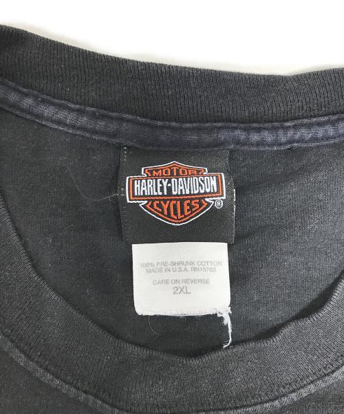 モーターサイクルロングスリーブTシャツ（モーターサイクルロングスリーブTシャツ）モーターサイクルロングスリーブTシャツ (モーターサイクルロングスリーブTシャツ) 00s HARLEY-DAVIDSON(ハーレーダビッドソン) モーターサイクルロングスリーブTシャツ ブラック サイズ:2XLの古着・服飾アイテム