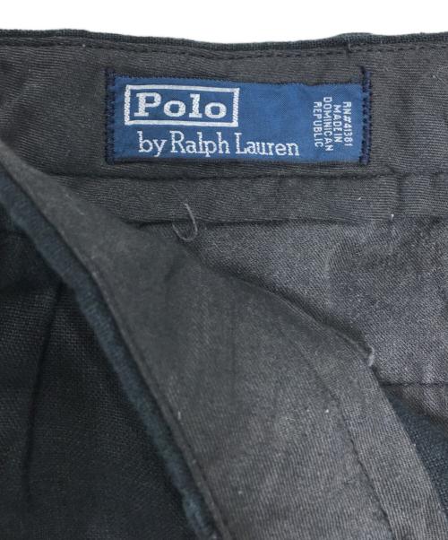 POLO RALPH LAUREN（ポロ・ラルフローレン）POLO RALPH LAUREN (ポロ・ラルフローレン) リネンスラックス ブラック サイズ:38/32の古着・服飾アイテム