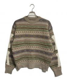 KAPITAL（キャピタル）の古着「7G Wool Fair Isle BONE Crew Sweater」｜ベージュ