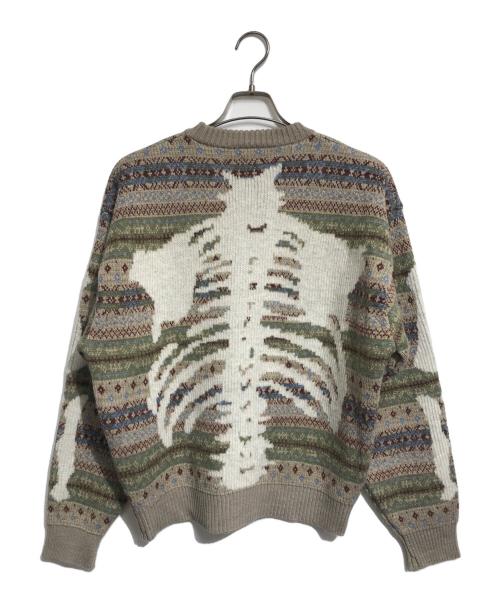 KAPITAL（キャピタル）KAPITAL (キャピタル) 7G Wool Fair Isle BONE Crew Sweater ベージュ サイズ:1の古着・服飾アイテム