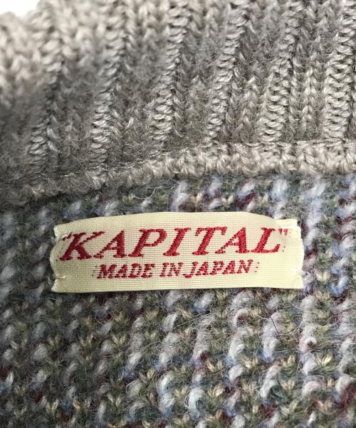 KAPITAL（キャピタル）KAPITAL (キャピタル) 7G Wool Fair Isle BONE Crew Sweater ベージュ サイズ:1の古着・服飾アイテム