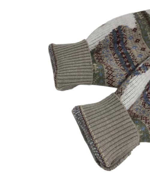 KAPITAL（キャピタル）KAPITAL (キャピタル) 7G Wool Fair Isle BONE Crew Sweater ベージュ サイズ:1の古着・服飾アイテム