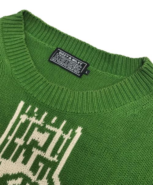 Hysteric Glamour（ヒステリックグラマー）Hysteric Glamour (ヒステリックグラマー) ギターガールニット グリーン サイズ:Lの古着・服飾アイテム
