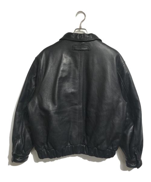 Eddie Bauer（エディーバウアー）Eddie Bauer (エディーバウアー) レザーグースダウンジャケット ブラック サイズ:Mの古着・服飾アイテム