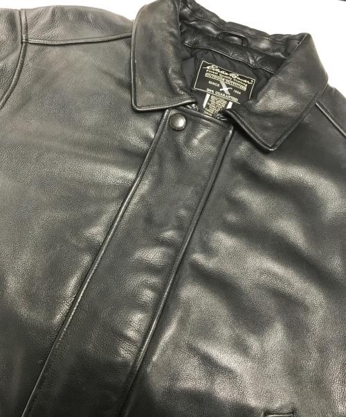 Eddie Bauer（エディーバウアー）Eddie Bauer (エディーバウアー) レザーグースダウンジャケット ブラック サイズ:Mの古着・服飾アイテム