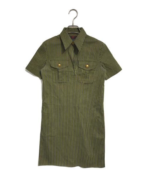 Jean Paul GAULTIER CLASSIQUE（ジャンポールゴルチエクラシック）Jean Paul GAULTIER CLASSIQUE (ジャンポールゴルチエクラシック) 金釦ストライプワンピース イエロー サイズ:40の古着・服飾アイテム
