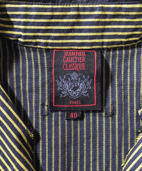 Jean Paul GAULTIER CLASSIQUE（ジャンポールゴルチエクラシック）Jean Paul GAULTIER CLASSIQUE (ジャンポールゴルチエクラシック) 金釦ストライプワンピース イエロー サイズ:40の古着・服飾アイテム