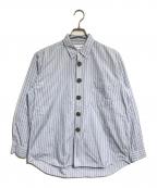 COMME des GARCONS SHIRTコムデギャルソンシャツ）の古着「デカボタンストライプシャツ」｜ブルー