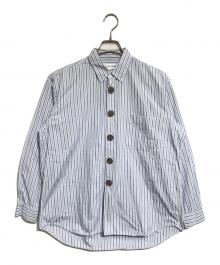 COMME des GARCONS SHIRT（コムデギャルソンシャツ）の古着「デカボタンストライプシャツ」｜ブルー