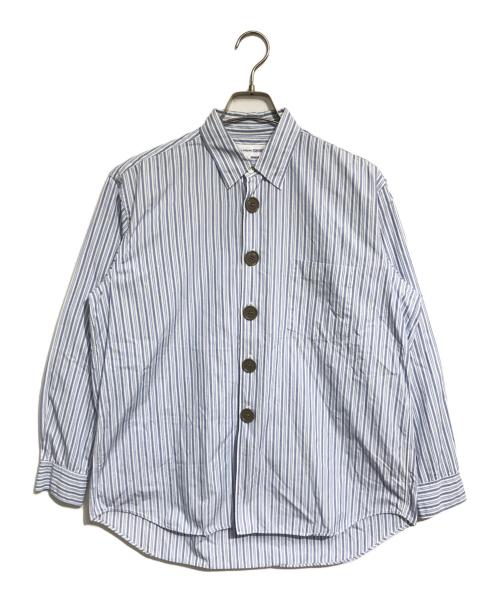 COMME des GARCONS SHIRT（コムデギャルソンシャツ）COMME des GARCONS SHIRT (コムデギャルソンシャツ) デカボタンストライプシャツ ブルー サイズ:Sの古着・服飾アイテム