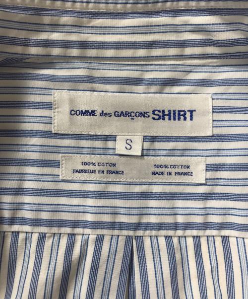 COMME des GARCONS SHIRT（コムデギャルソンシャツ）COMME des GARCONS SHIRT (コムデギャルソンシャツ) デカボタンストライプシャツ ブルー サイズ:Sの古着・服飾アイテム