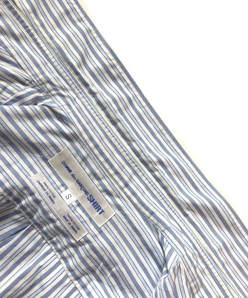 COMME des GARCONS SHIRT（コムデギャルソンシャツ）COMME des GARCONS SHIRT (コムデギャルソンシャツ) デカボタンストライプシャツ ブルー サイズ:Sの古着・服飾アイテム