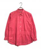 COMME des GARCONS HOMMEコムデギャルソン オム）の古着「ピンタックシャツ」｜レッド