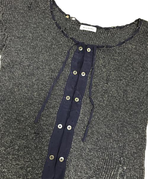 Acne studios（アクネ ストゥディオズ）Acne studios (アクネ ストゥディオズ) ダメージ加工ラメニット グレー サイズ:Sの古着・服飾アイテム