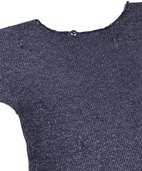 Acne studios（アクネ ストゥディオズ）Acne studios (アクネ ストゥディオズ) ダメージ加工ラメニット グレー サイズ:Sの古着・服飾アイテム