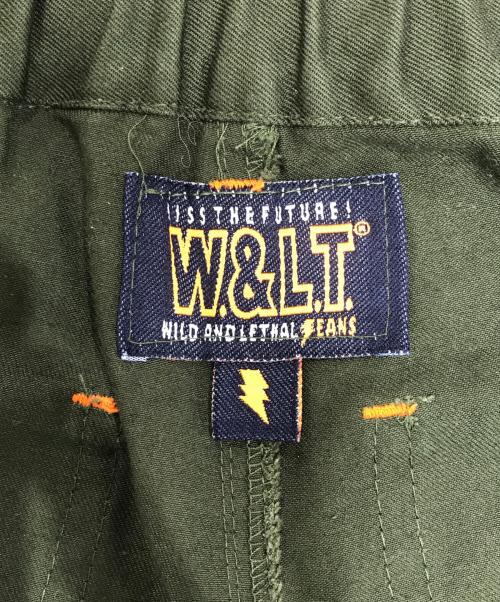 W.&L.T（ウォルト）W.&L.T (ウォルト) イナズマステッチ ワークパンツ グリーン サイズ:Mの古着・服飾アイテム