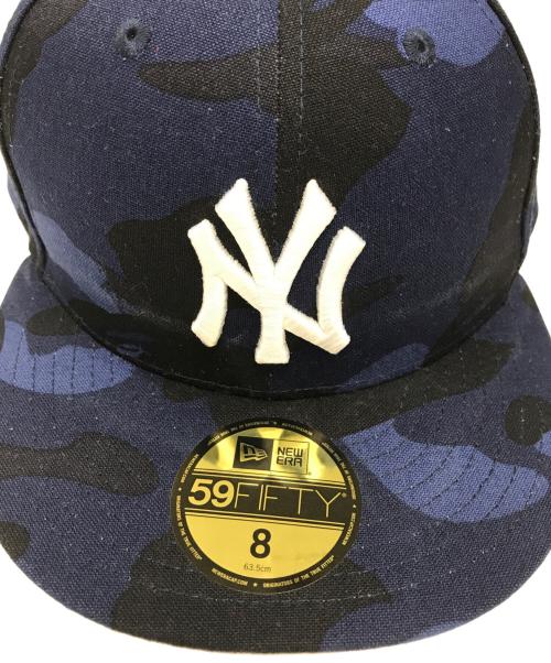 New Era（ニューエラ）New Era (ニューエラ) A BATHING APE (アベイシングエイプ) カモフラキャップ ネイビー サイズ:8の古着・服飾アイテム