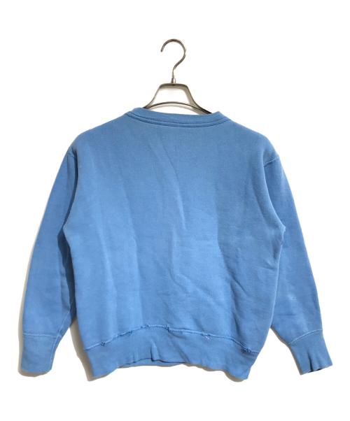 VINTAGE（ヴィンテージ）VINTAGE (ヴィンテージ) 前Vフロッキープリントスウェット スカイブルー サイズ:表記なしの古着・服飾アイテム