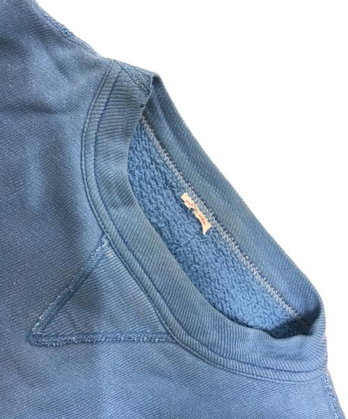 VINTAGE（ヴィンテージ）VINTAGE (ヴィンテージ) 前Vフロッキープリントスウェット スカイブルー サイズ:表記なしの古着・服飾アイテム