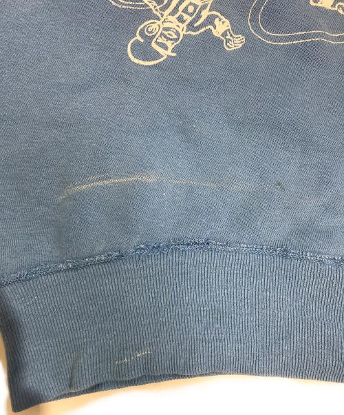 VINTAGE（ヴィンテージ）VINTAGE (ヴィンテージ) 前Vフロッキープリントスウェット スカイブルー サイズ:表記なしの古着・服飾アイテム