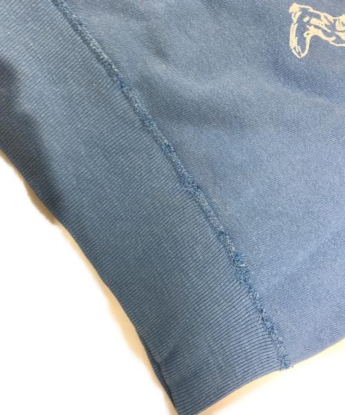 VINTAGE（ヴィンテージ）VINTAGE (ヴィンテージ) 前Vフロッキープリントスウェット スカイブルー サイズ:表記なしの古着・服飾アイテム