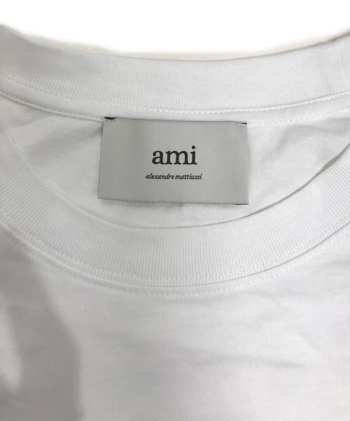AMI Alexandre Mattiussi（アミアレクサンドルマテュッシ）AMI Alexandre Mattiussi (アミアレクサンドルマテュッシ) ロゴ刺繍 ロングスリーブカットソー ホワイト サイズ:Sの古着・服飾アイテム