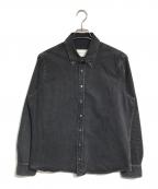 AMI Alexandre Mattiussiアミアレクサンドルマテュッシ）の古着「AMI DE COEUR デニムシャツ」｜ブラック