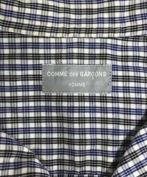 COMME des GARCONS HOMME（コムデギャルソン オム）COMME des GARCONS HOMME (コムデギャルソン オム) S/S開襟チェックシャツ ネイビー サイズ:表記なしの古着・服飾アイテム