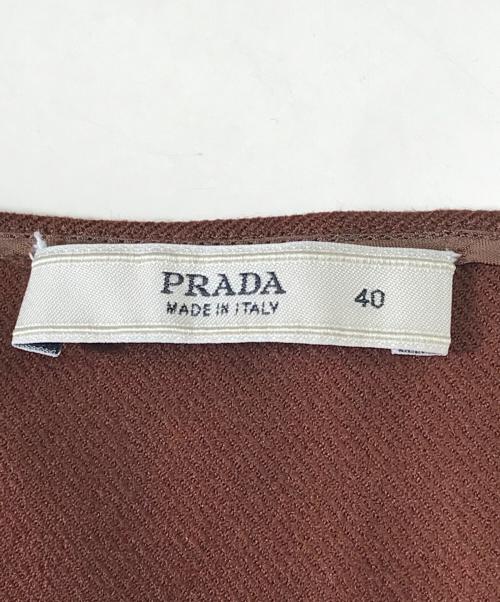 PRADA（プラダ）PRADA (プラダ) ウールフレアスカート ブラウン サイズ:40の古着・服飾アイテム
