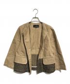 tricot COMME des GARCONSトリココムデギャルソン）の古着「レース切替ノーカラージャケット」｜ベージュ