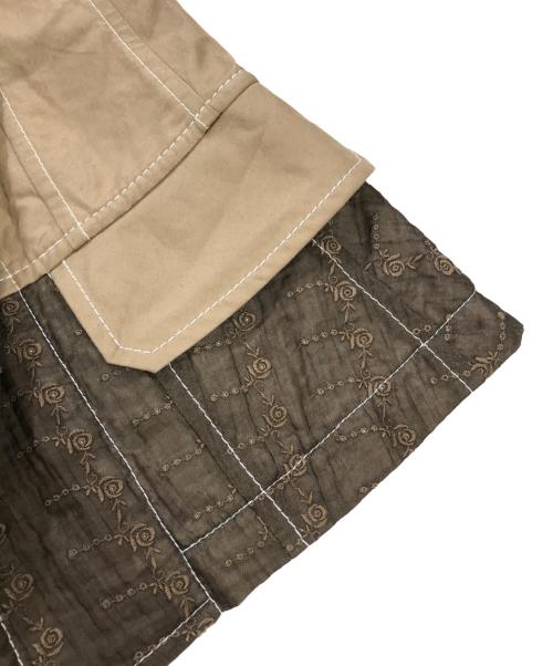 tricot COMME des GARCONS（トリココムデギャルソン）tricot COMME des GARCONS (トリココムデギャルソン) レース切替ノーカラージャケット ベージュ サイズ:Sの古着・服飾アイテム