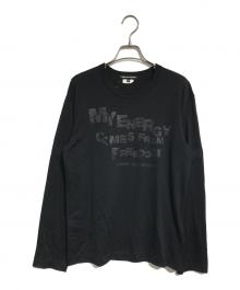 COMME des GARCONS（コムデギャルソン）の古着「メッセージプリントニット」｜ブラック
