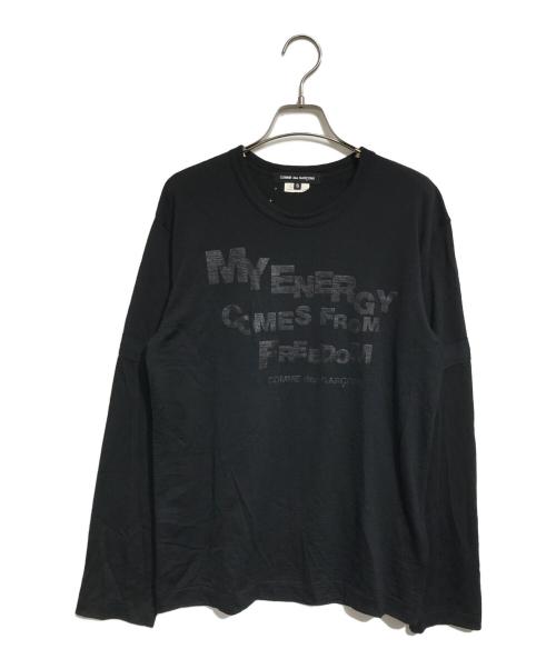 COMME des GARCONS（コムデギャルソン）COMME des GARCONS (コムデギャルソン) メッセージプリントニット ブラック サイズ:Sの古着・服飾アイテム