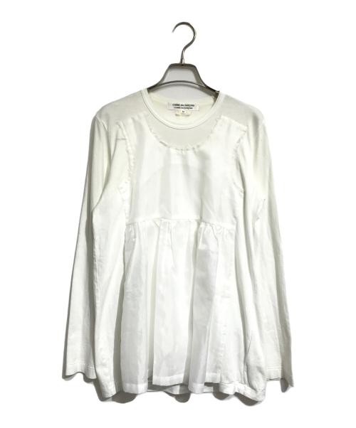 COMME des GARCONS COMME des GARCONS（コムデギャルソン コムデギャルソン）COMME des GARCONS COMME des GARCONS (コムデギャルソン コムデギャルソン) ドッキングカットソーブラウス ホワイト サイズ:Mの古着・服飾アイテム