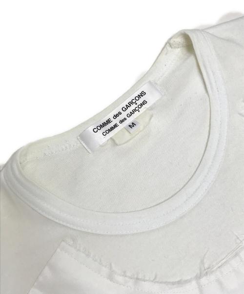COMME des GARCONS COMME des GARCONS（コムデギャルソン コムデギャルソン）COMME des GARCONS COMME des GARCONS (コムデギャルソン コムデギャルソン) ドッキングカットソーブラウス ホワイト サイズ:Mの古着・服飾アイテム