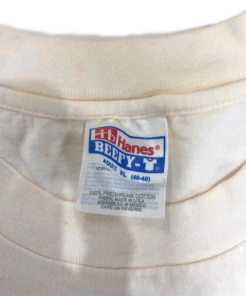 Hanes（ヘインズ）Hanes (ヘインズ) 企業ロゴTシャツ アイボリー サイズ:XLの古着・服飾アイテム